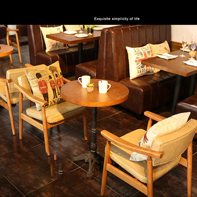 New Design Wholesale Commercial Restaurant Furniture Vintage Wooden Restaurant Dining Set,Bar Cafe Furniture