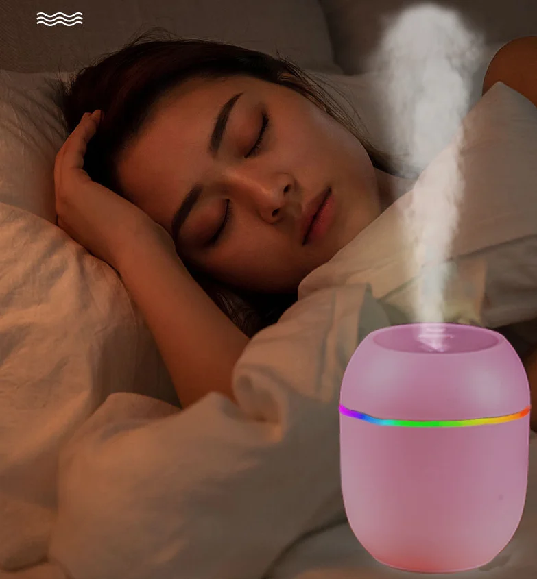 250ML Mini Usb Desktop Air Humidifier Ultrasonic Essential Oil Diffuser for Home Car Mist Maker with Night Lamp