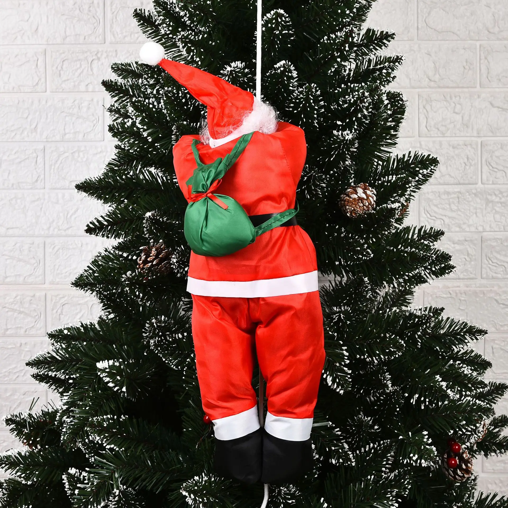 Ready Shipment Santa Claus  Climbing Ladder Climbing Rope 40cm for Tree Indoor/outdoor Hanging Ornament Christmas  Decorations