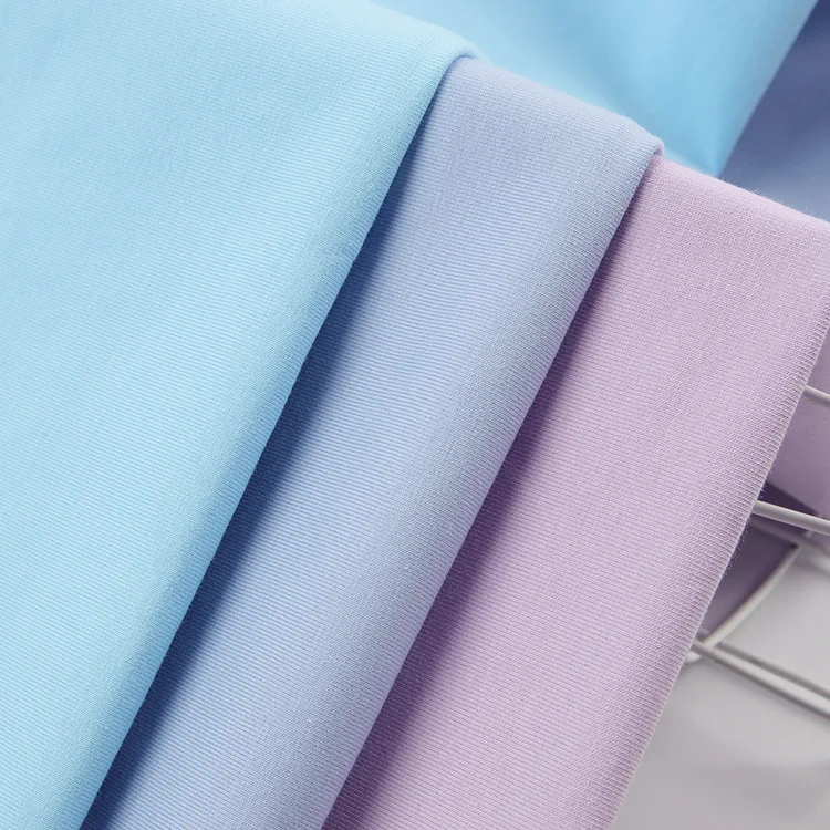 Wholesale 95% Peru Cotton 5% Spandex Pull Frame Jersey 40S Combed Cotton Fabric For T-shirt