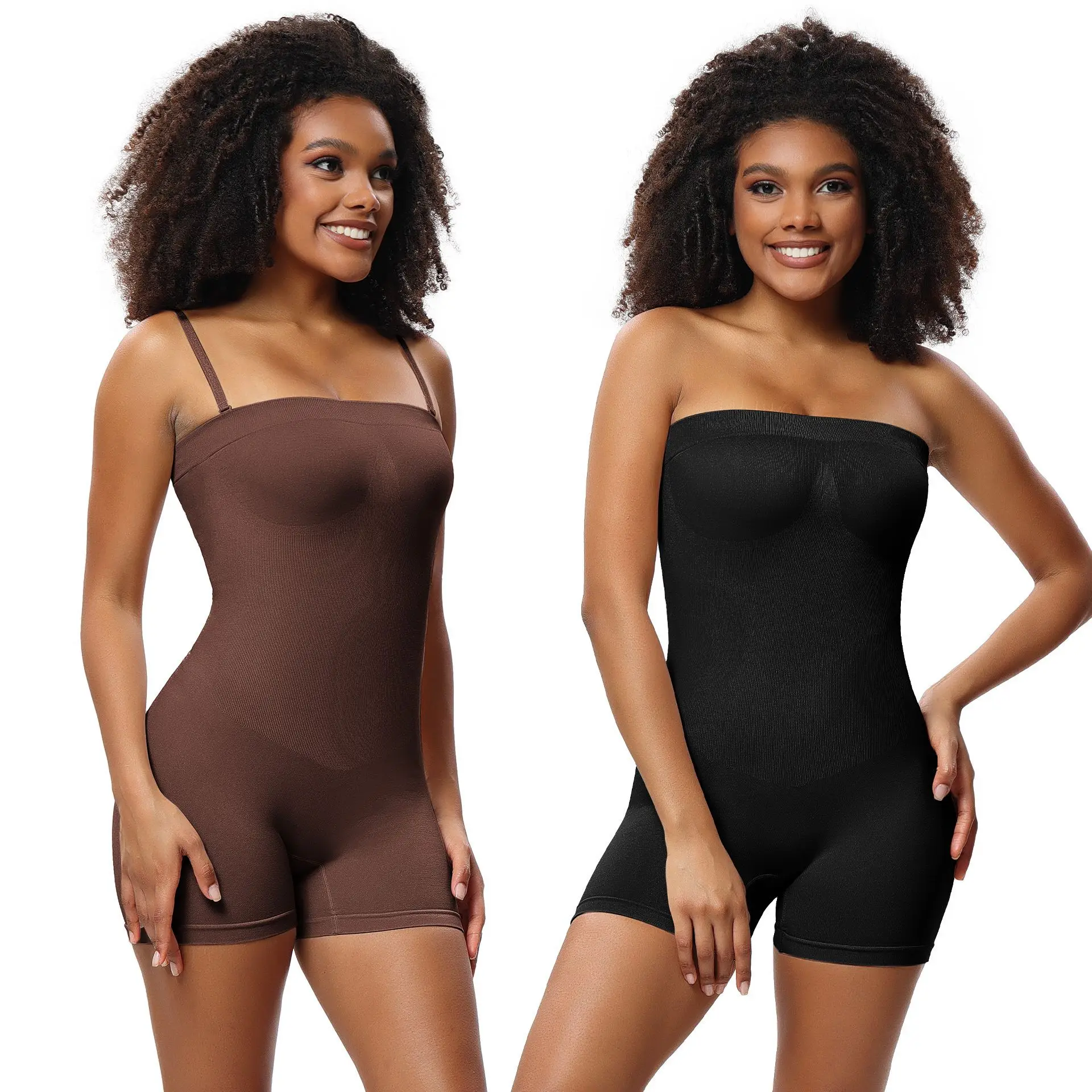 Ultimate Stretch Full Body Shaper Nylon Bodysuit with Seamless Features Invisible U Collar Removable Shoulder Strap Butt Lifter