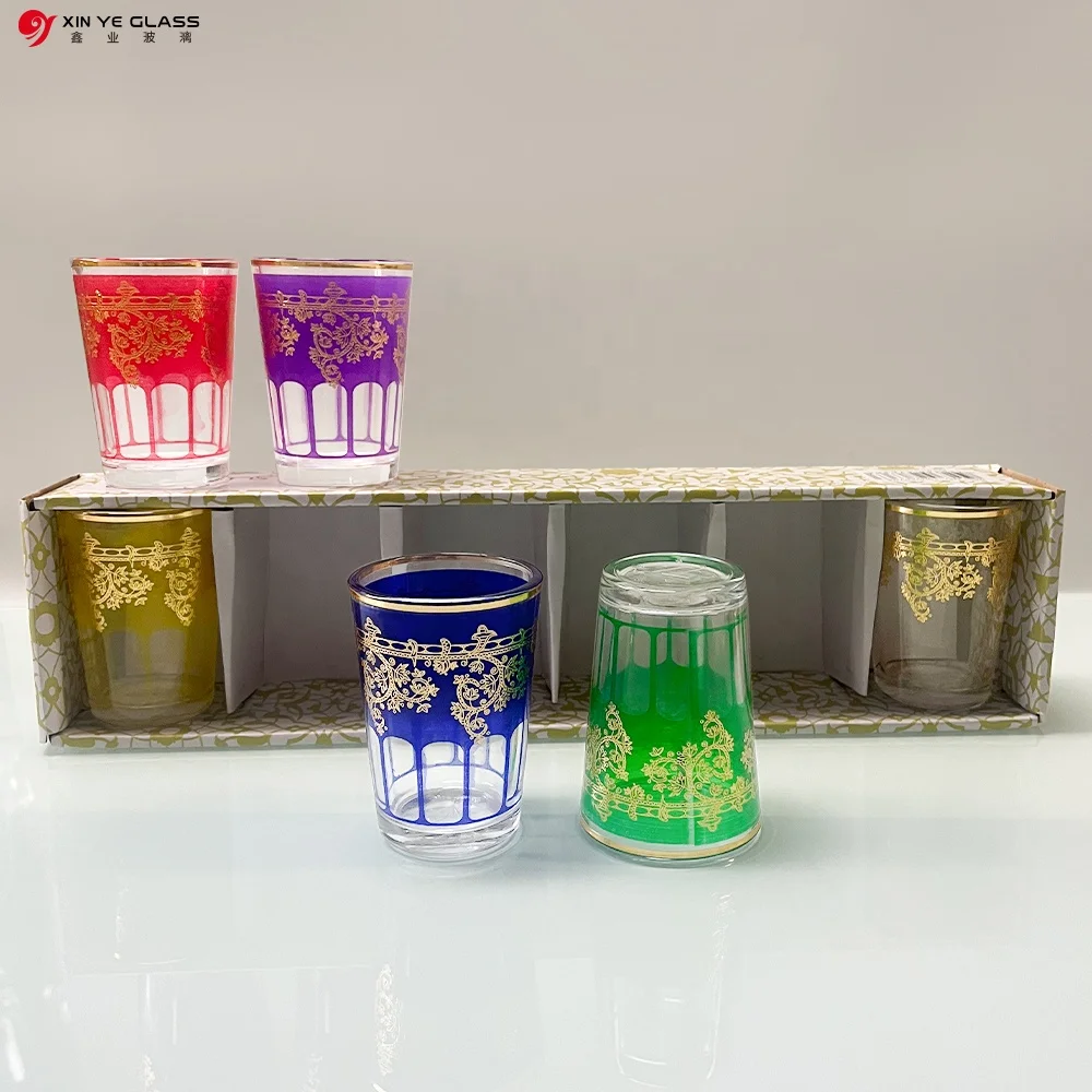 In stock Promotion Custom Sublimation Printing 55ml Shot Glass with Gold Rim Shot Glass Mug
