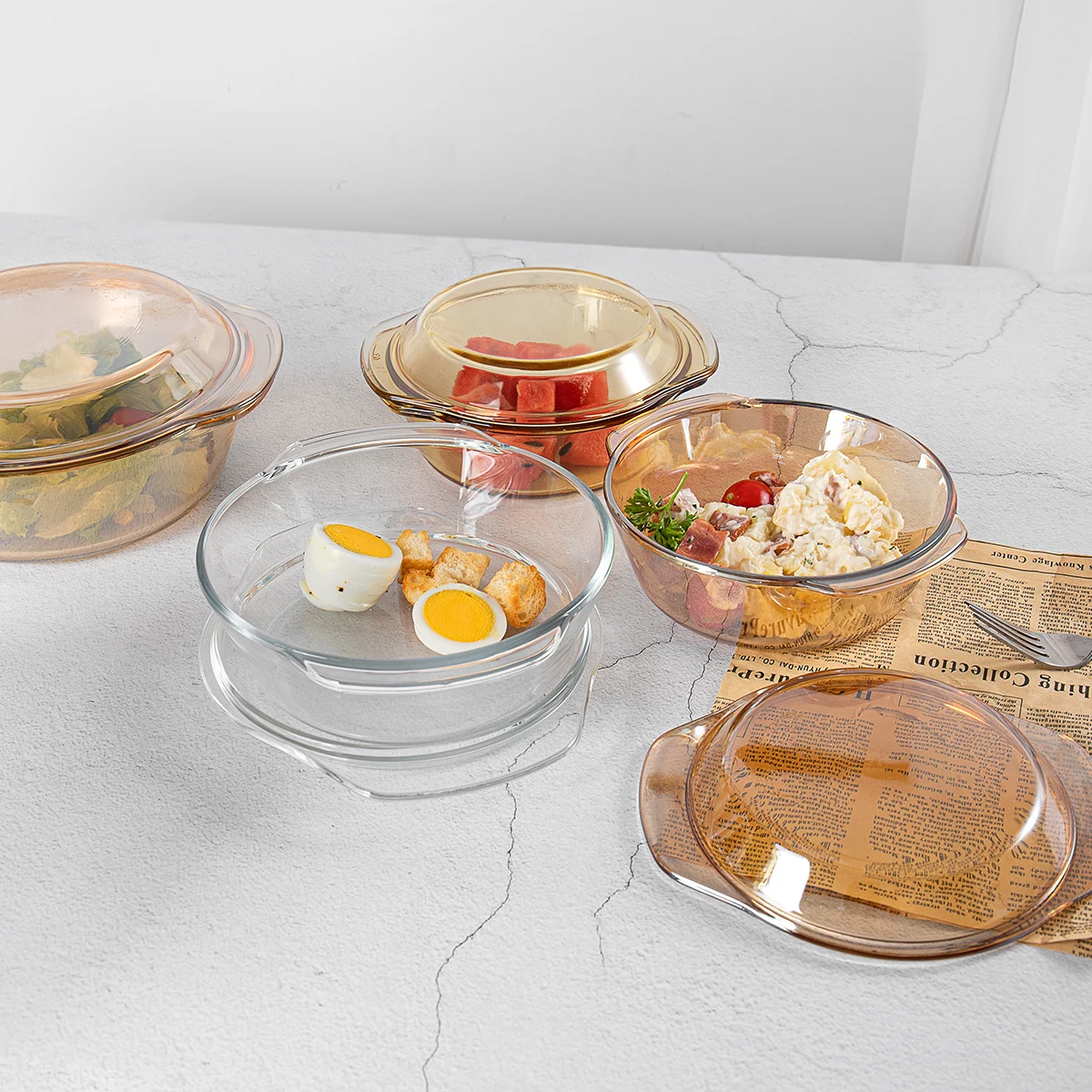 JINGHUANG OEM/ODM закаленное стекло 1 7 л прозрачное Термостойкое кастрюля с ручкой крышки