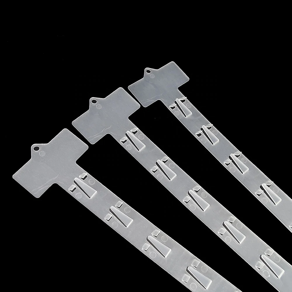 Factory wholesale price plastic hanging display clip strips for supermarket hang strip clip