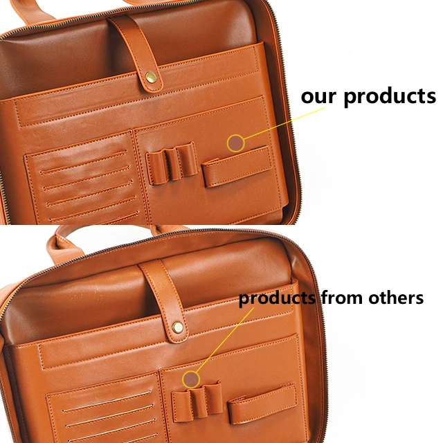 Factory Custom Business Shoulder Handbag Bags Office Men Briefcase Genuine Leather Laptop Bags