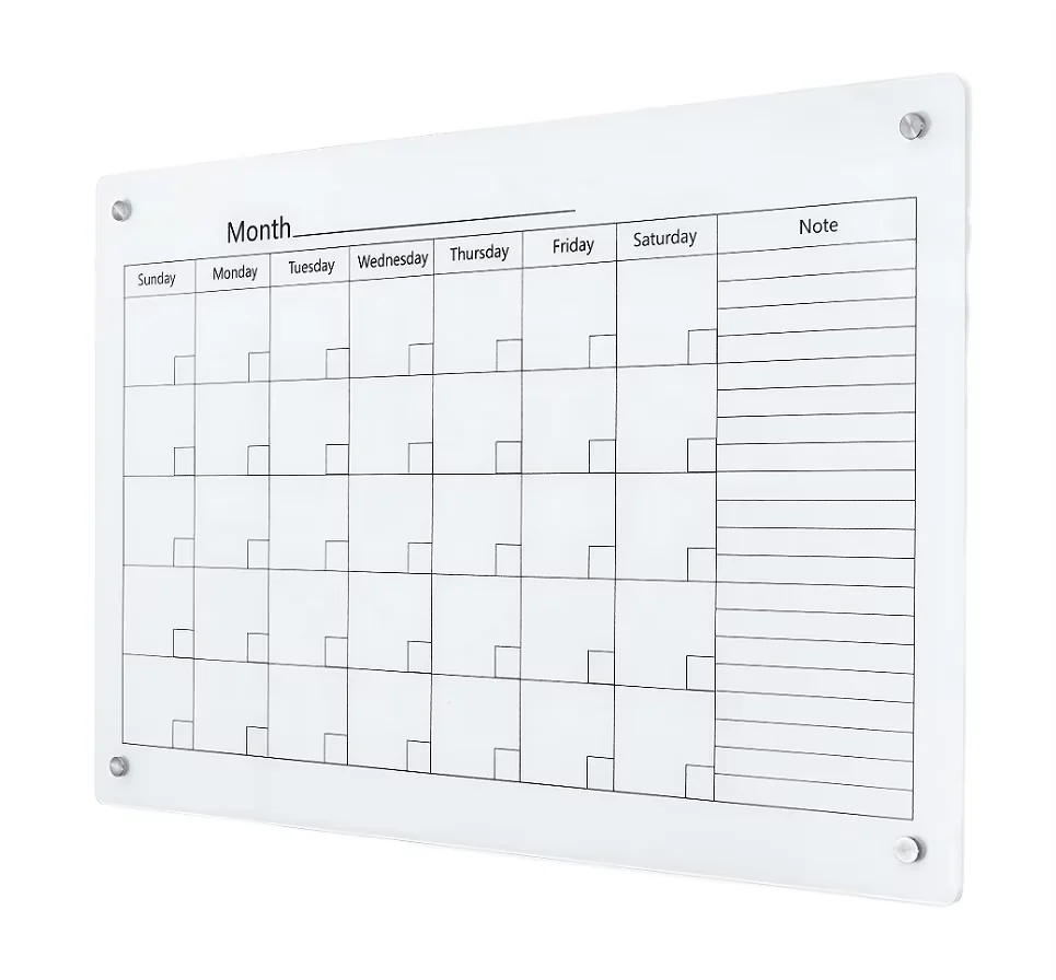 47 x 35 Inches Glass Calendar Dry Erase Board for Wall Magnetic Whiteboard Calendar Monthly Planner for Home, School, Office