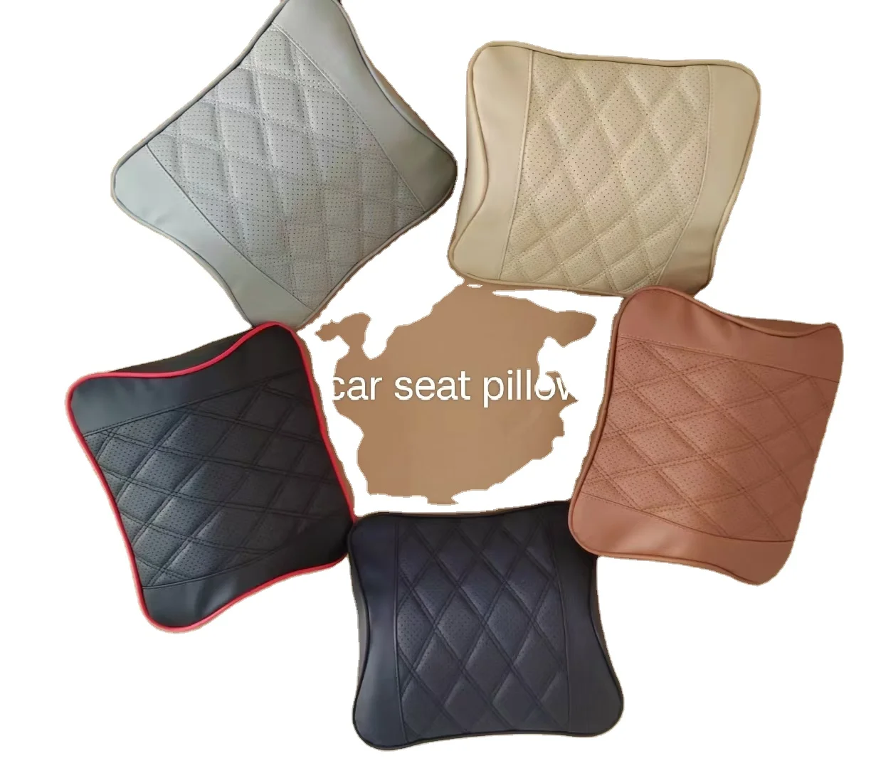 Soft PU leather memory foam car neck rest pillow car seat head pillow