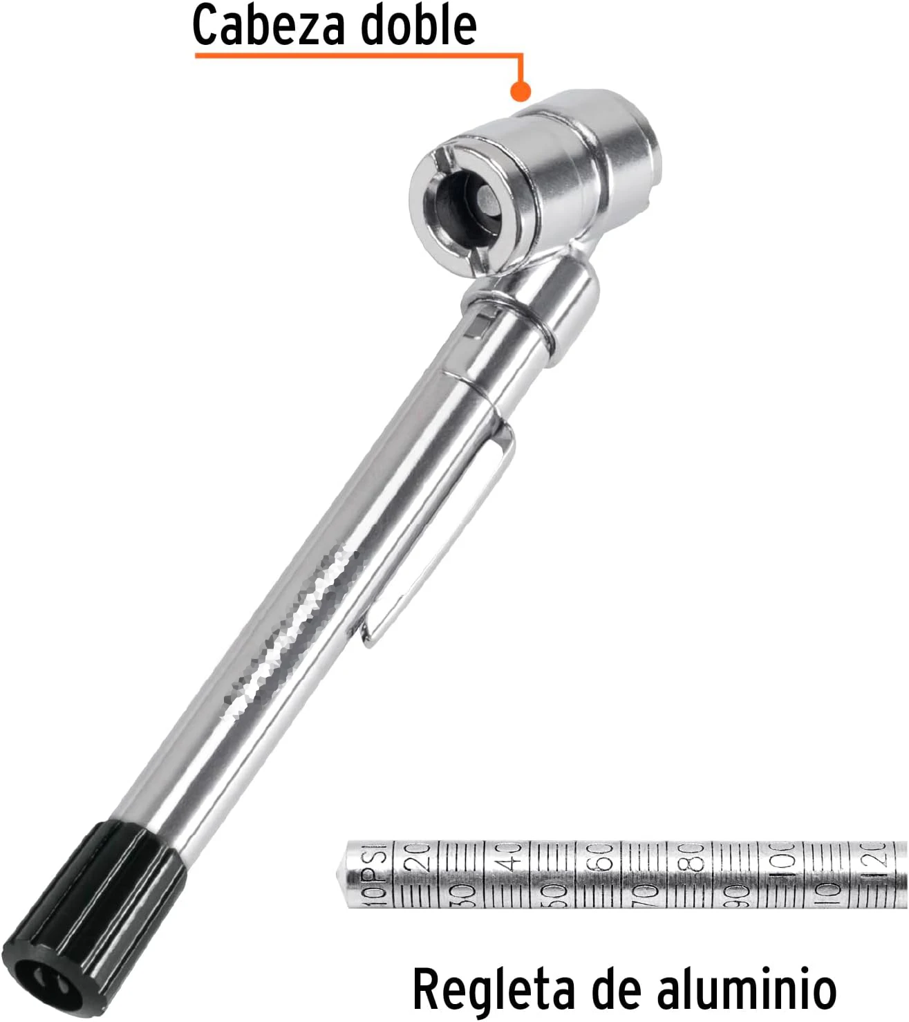 low MOQ dual head 10-120psi 10-160psi tire pen pressure Gauge for motorcycle bike car suv