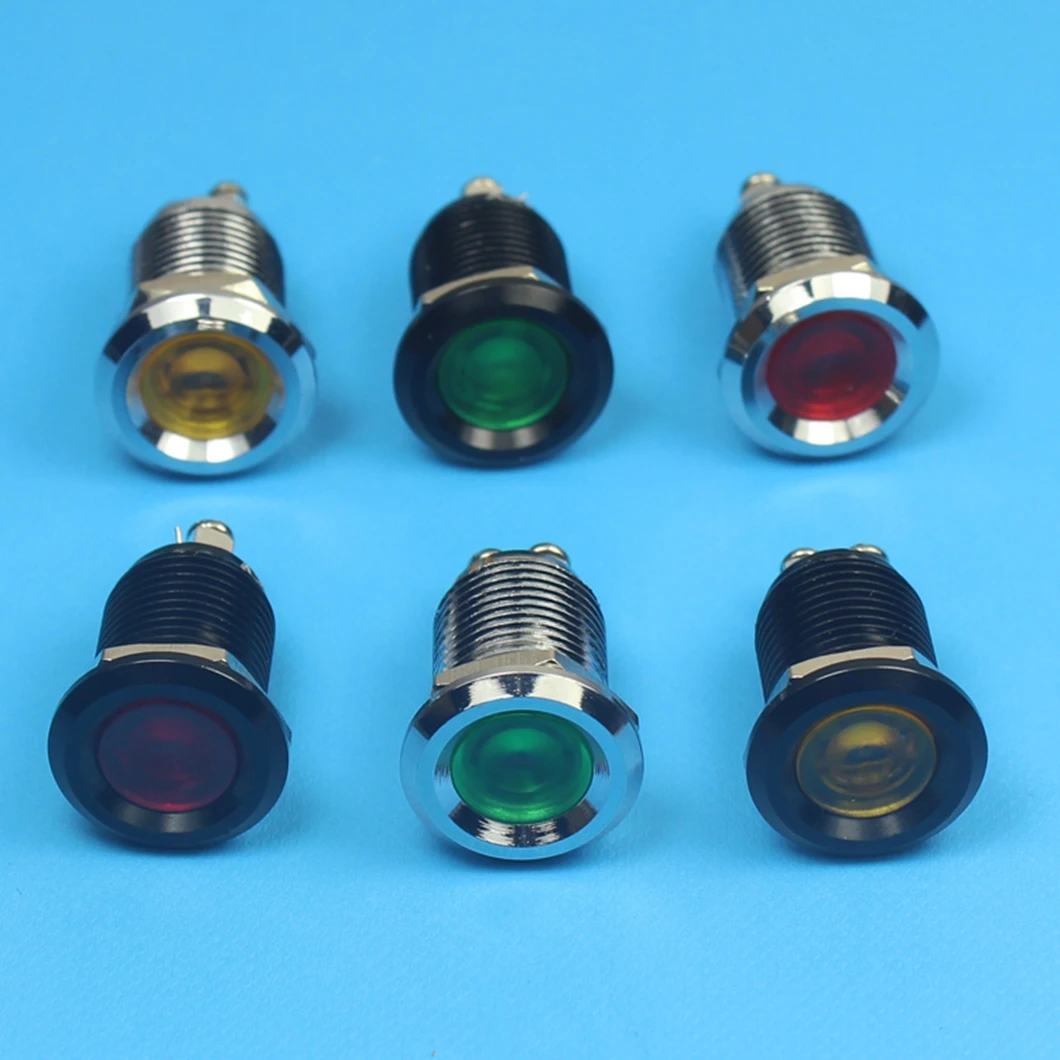 16mm 12V-24V Energy Saving LED Indicator Waterproof IP67 Metal Signal Light Pilot Dash Lamp for Car and machine