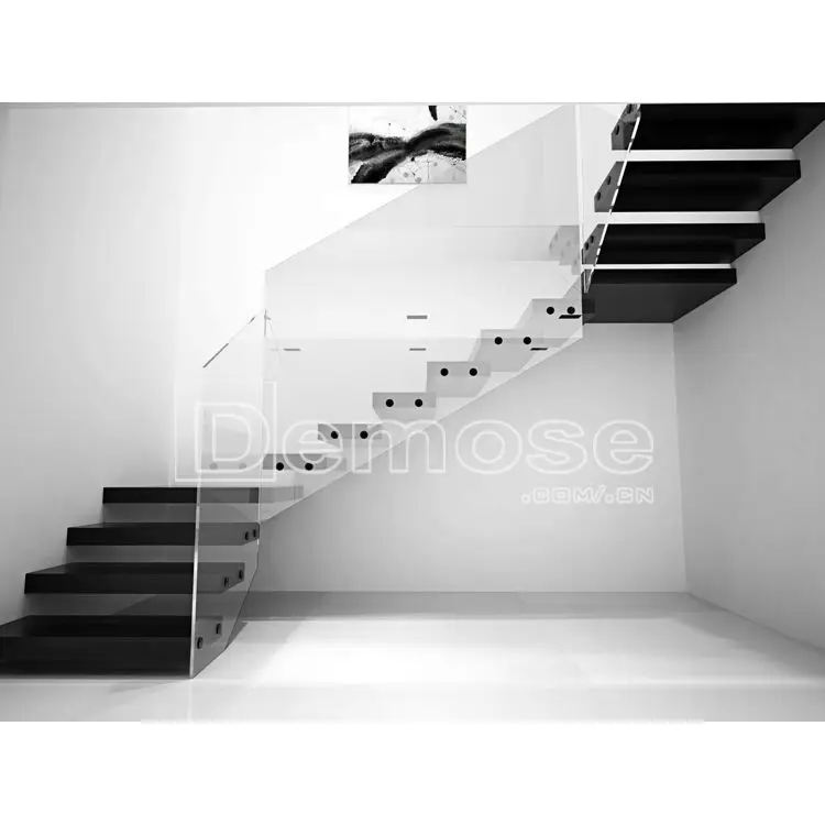 High quality metal curved glass stair railing made of glass stair railing stainless steel plexiglass design modern stair