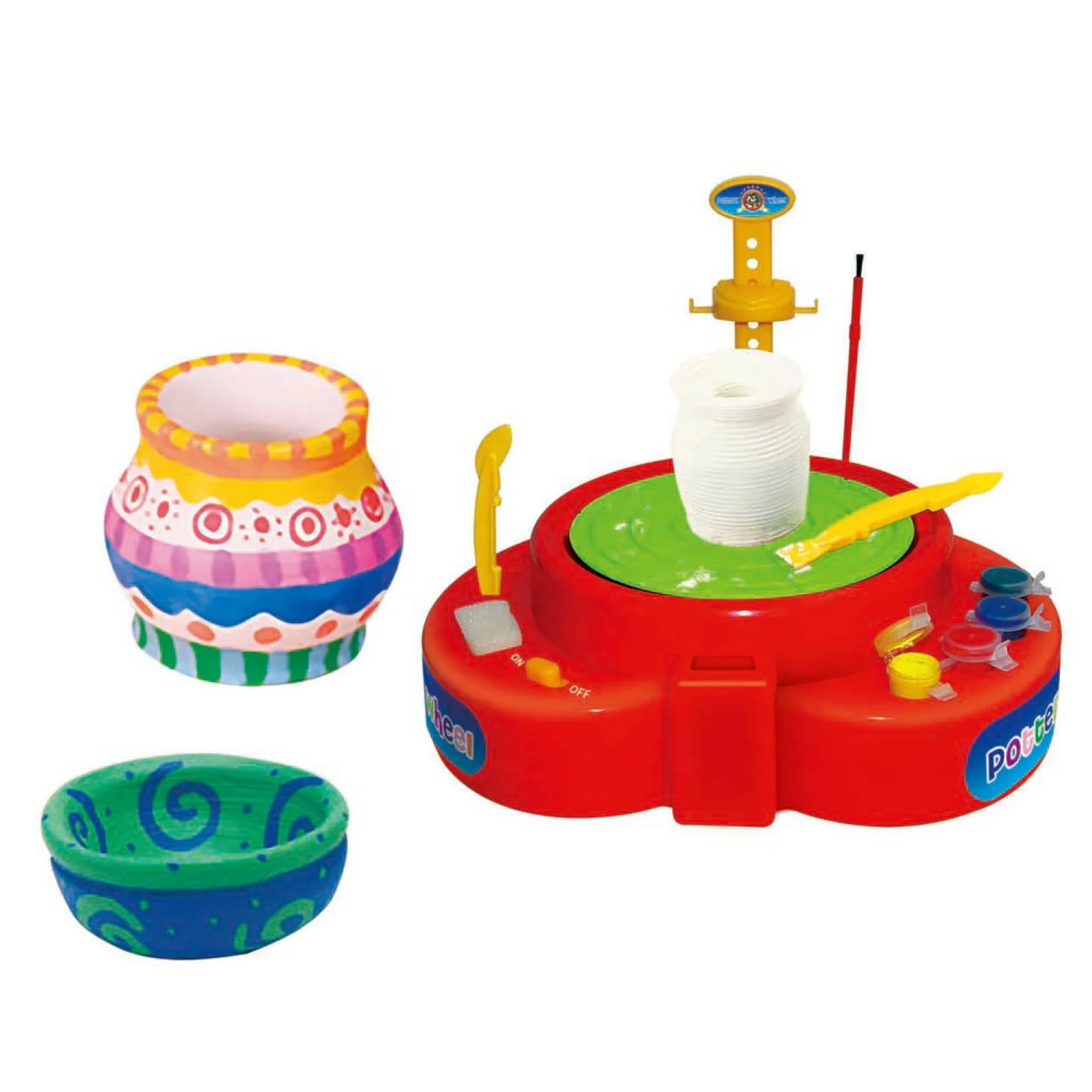 Electric Spin Pottery Machine Toy DIY Hand Make Clay Painting Art Craft Set Plastic Kids Pottery Wheel Toy for Clay Play Kits