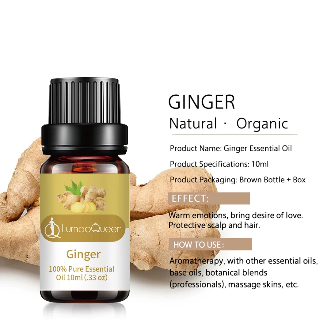OEM/ODM Guangzhou Factory Relieve Fatigue Soothing 10ml Oil soluble Ginger Water Based Essential Oil Gift