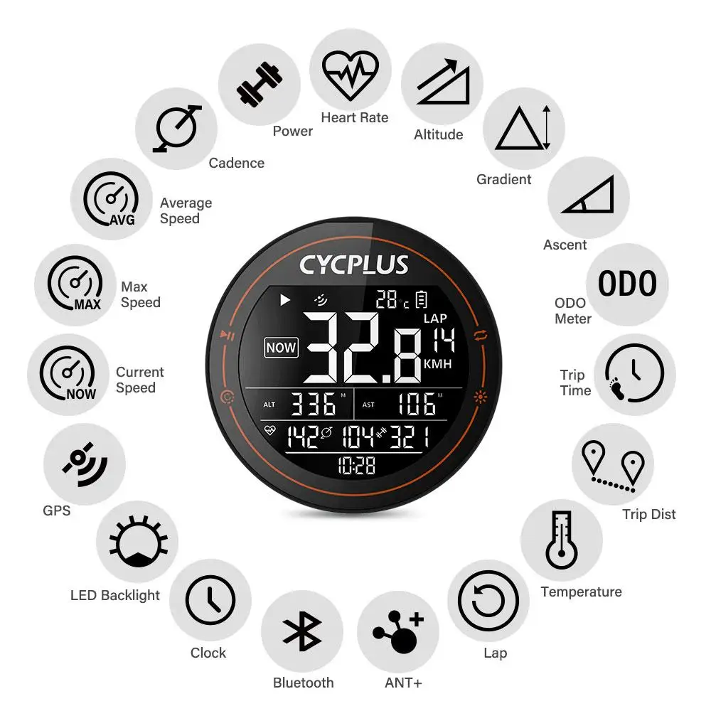 CYCPLUS M2 Gps Cycle Computer Support For Xoss Wireless Speedometer BLE 4.0 ANT+ Odometer Waterproof Bicycle Accessories