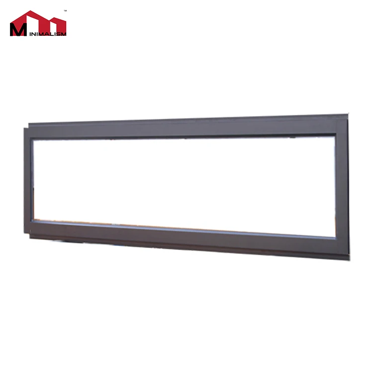 Big Picture Black Cheap Aluminum Frame Fixed Double Pane Casement Glass Window And Door
