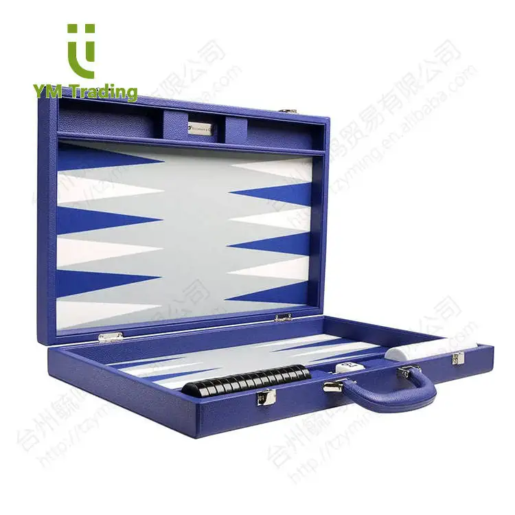 Backgammon Faux Leather Vinyl Foldable Wide Backgammon Wood Lucite Deluxe Backgammon  Chess Game