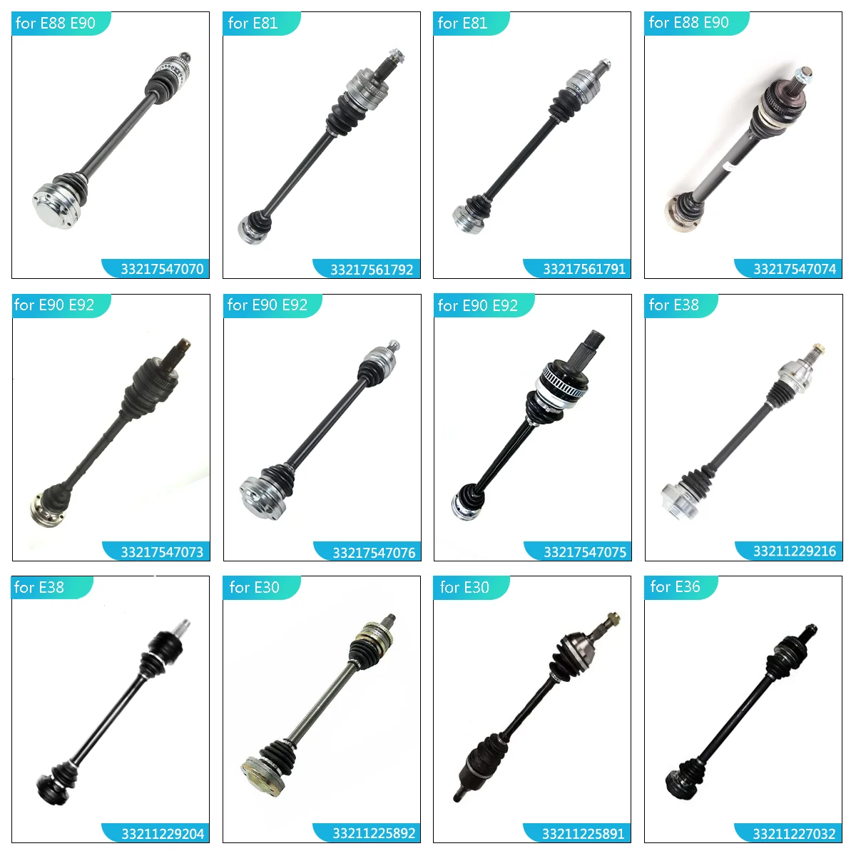 ShungTak Wholesale High Quality Car Auto Parts Front Axle Drive Shaft CV Joint for BMW E46 E85 E86 M 33207839468 33217839466
