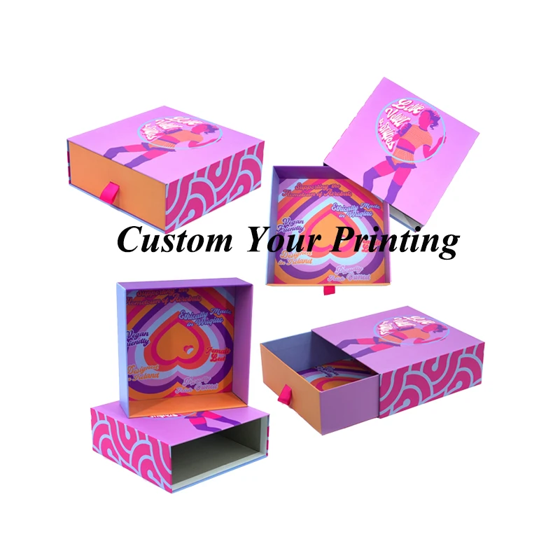 Hard Rigid Luxury Sliding Shipping Drawer Box Unique Large Matt Lamination Custom Kraft Cardboard Jewelry Boxes Packaging
