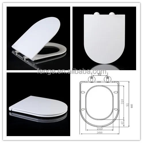 UK hot sale D shape toilet seat large size quick release UF urea slim toilet seats lid