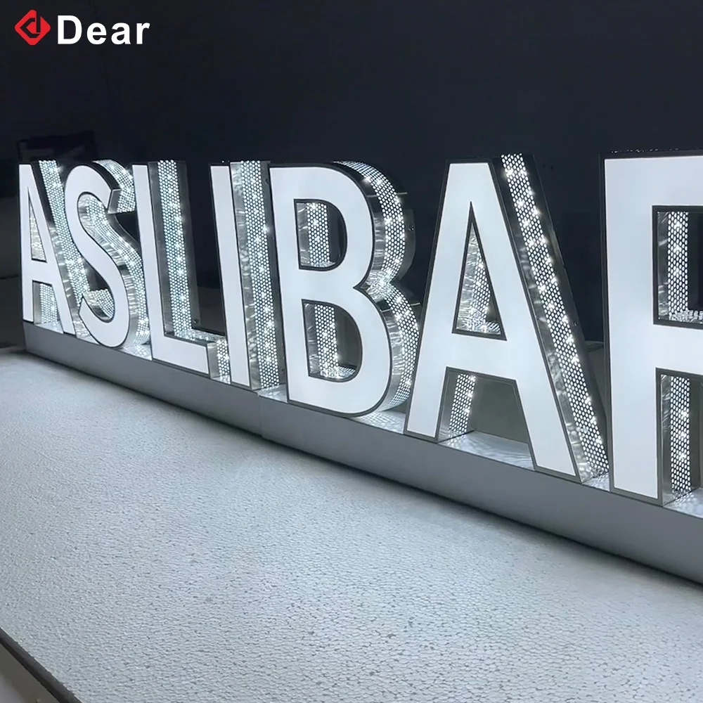 Оптовая продажа светодиодная буква алфавита с подсветкой 3d акриловые буквы из нержавеющей стали для бизнеса