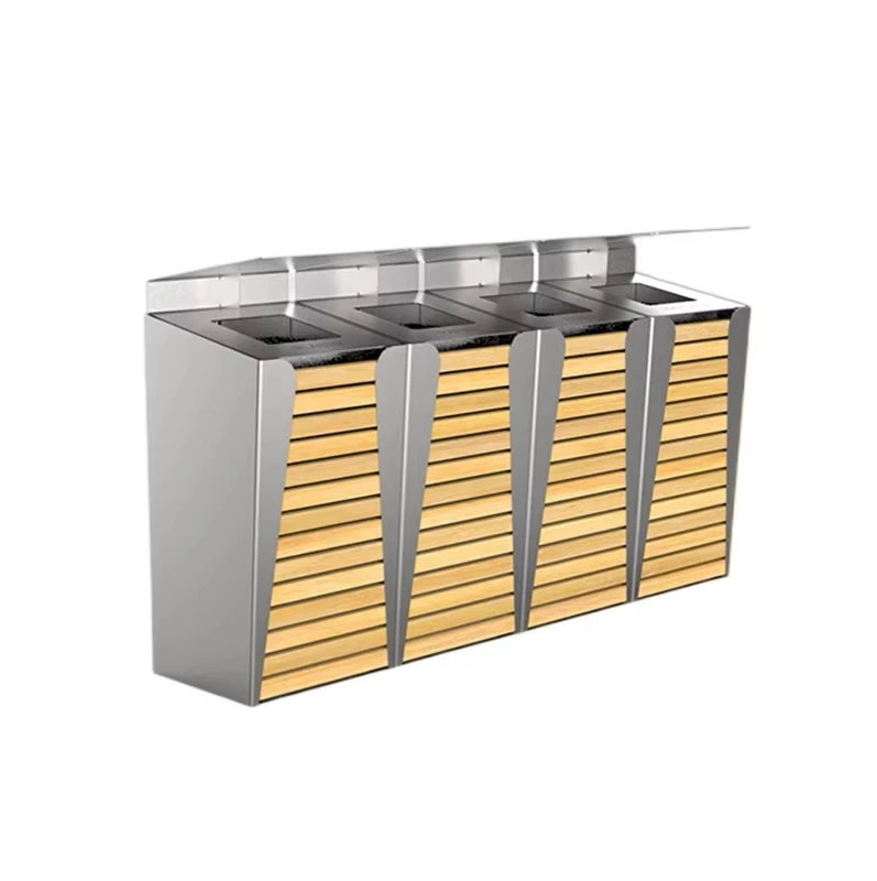 4 Compartment Environmental Recyclable Commercial large trash can Street Decoration Classified Waste Bin