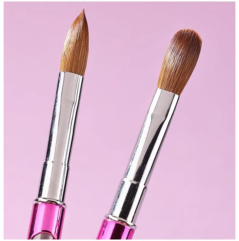 Wholesale OEM Customized Private Label Packaging Box 100% Kolinsky Acrylic Nail Brush Size 8 10 12 14 16 18 20