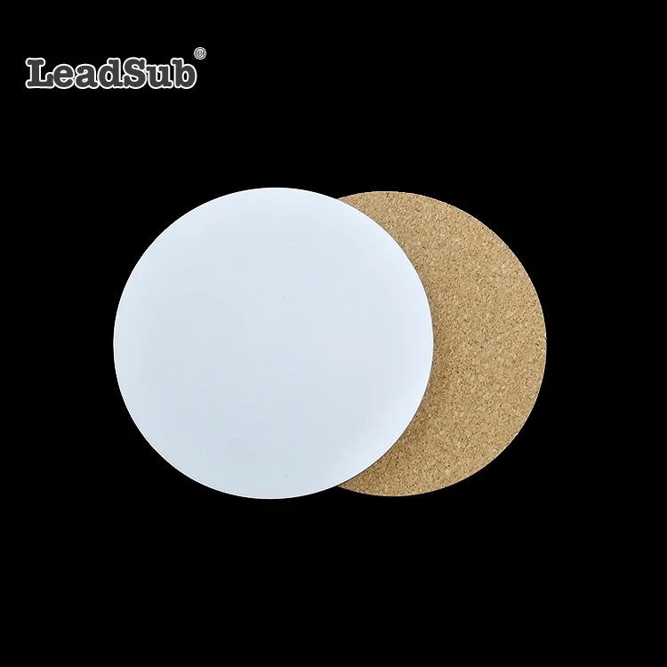 Eco-friendly Mat Pad Customized Printing Beer Cork Diatomite Silicone Mdf 3d Board Cup Leather sublimation Coasters blanks