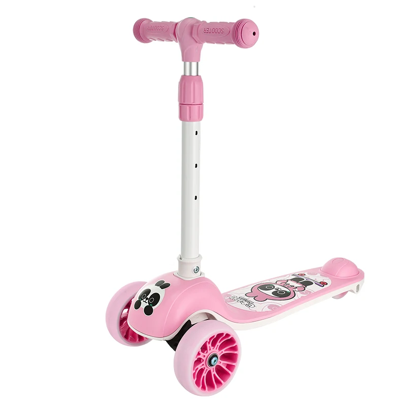 Factory Folding Adjustable kids mini scooter with seat baby scooters 3 wheeler cute Panda