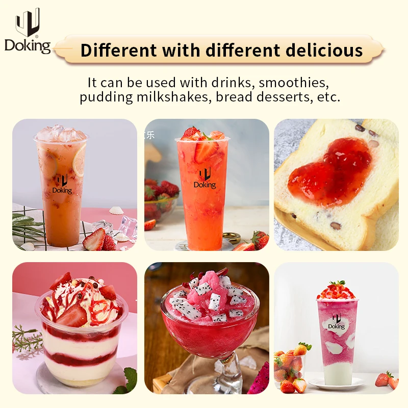 Doking Strawberry Jam strawberries granules Sauce for bread bakery Smoothie desserts Boba drinks milk tea drink