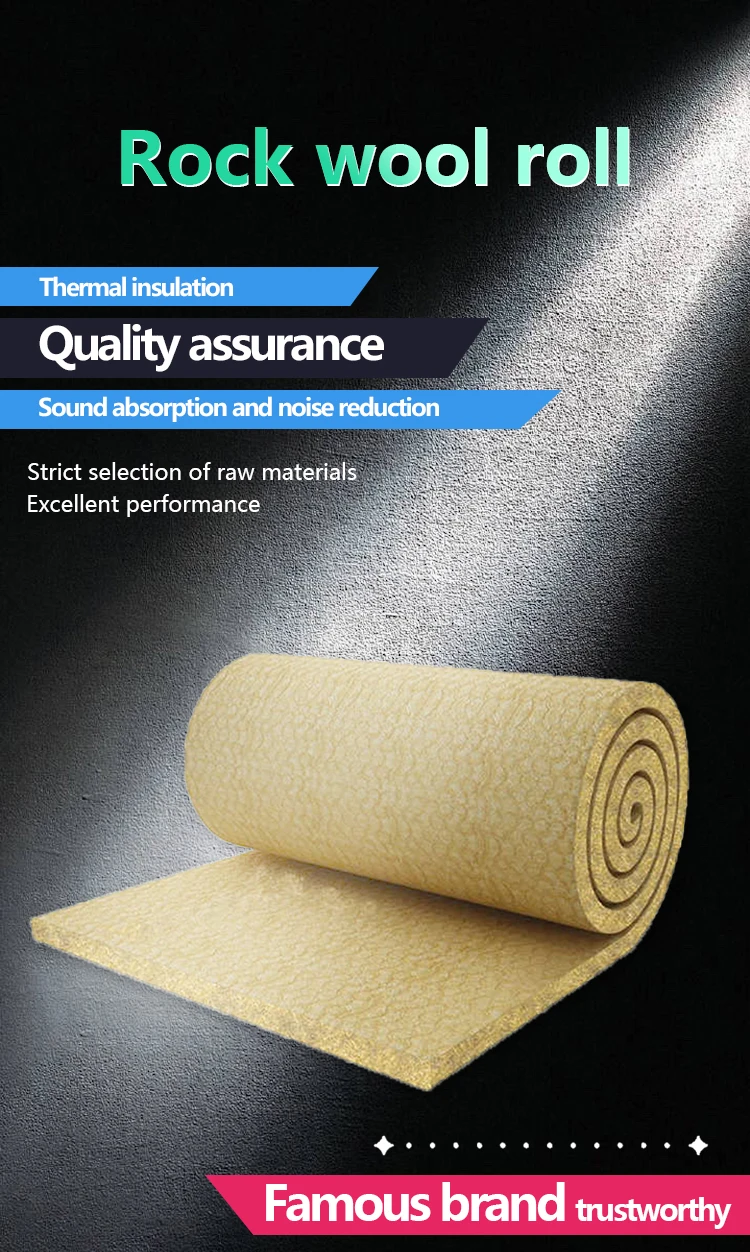 Excellent Quality Noise Reduction Foil Veneer Thermal Insulation Blanket Rock Wool Roll Sound Insulation  Reduce Noise Roll