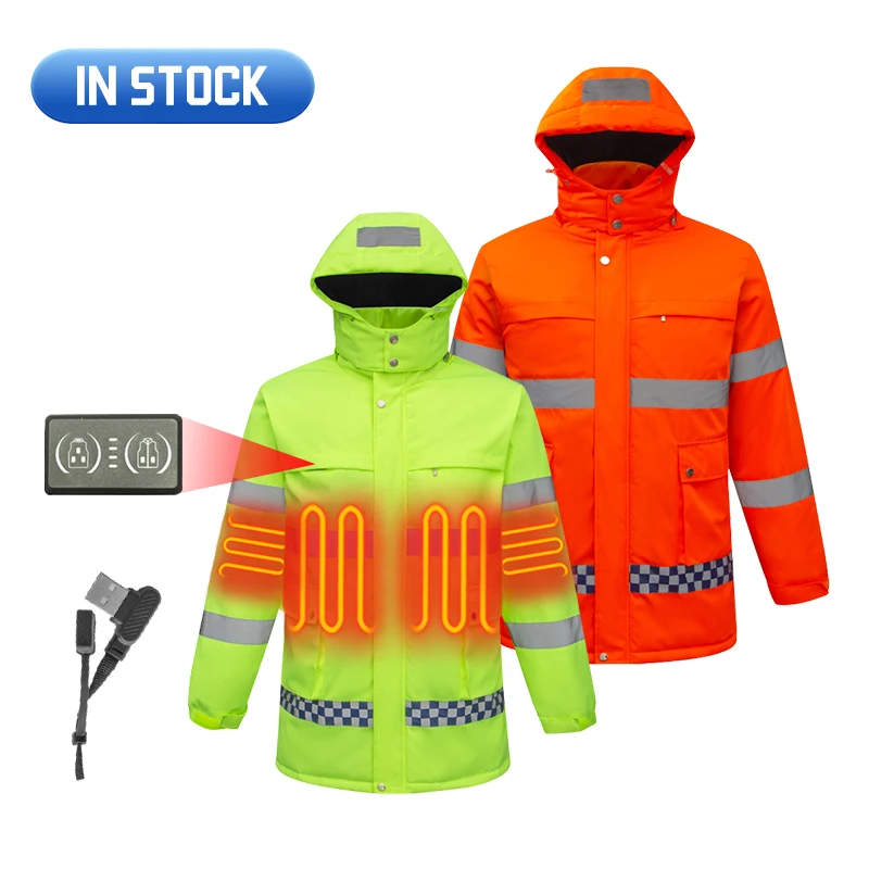 outdoor work Reflective safety jacket With heated Winter electric heated Reflective safety jacket