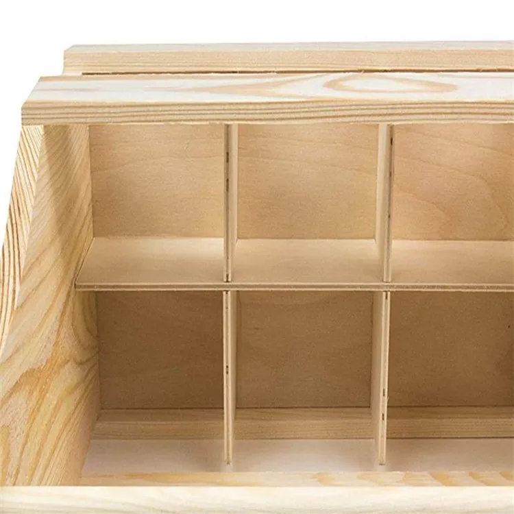 Party decorative practical hand basket type solid wood box wine 6 bottles