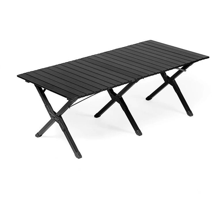Outdoor Black Portable Folding Camping Table Aluminum