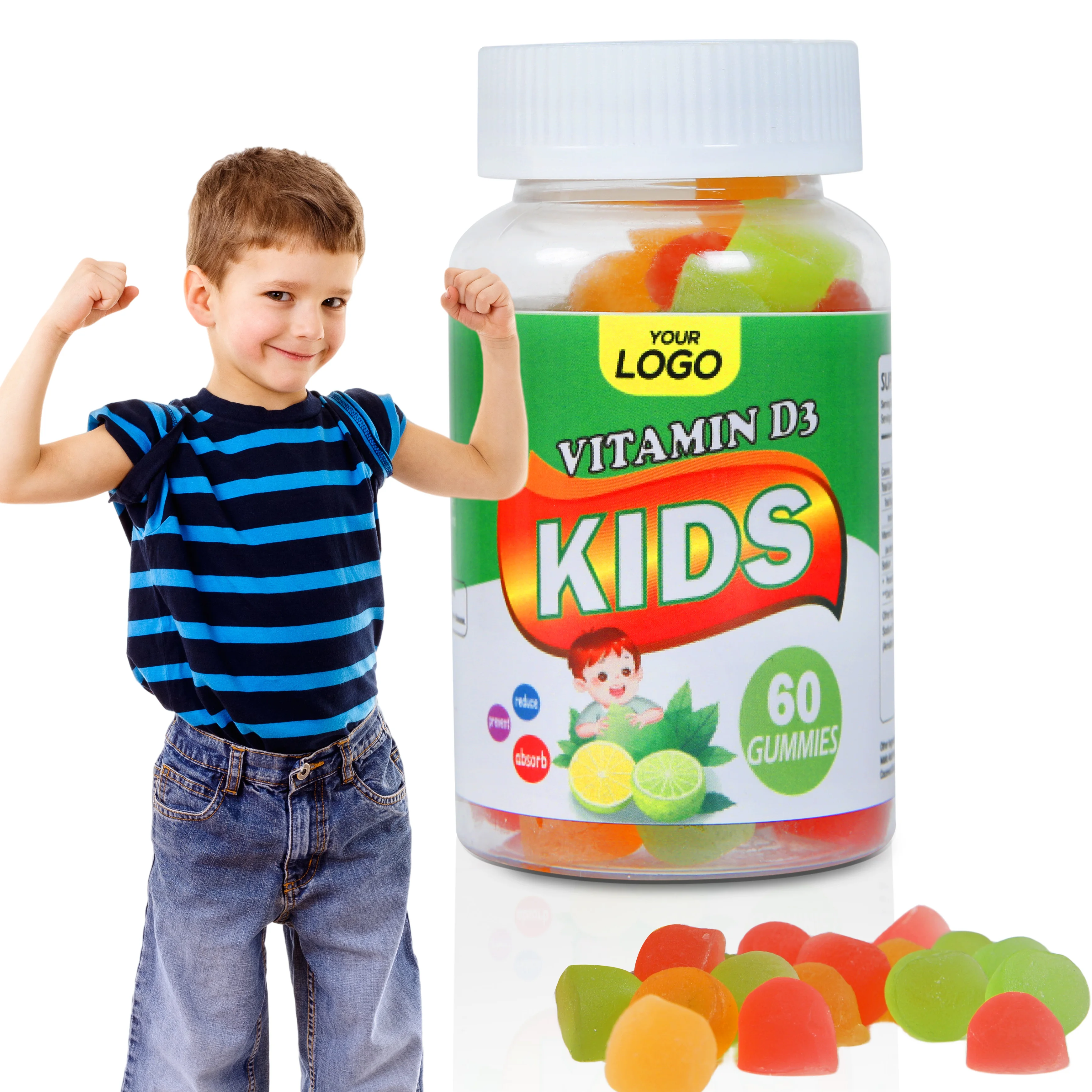 OEM  Multivitamin Gummy  Vitamin  D3 Bear  Candy lmmunity System Promote calcium absorption Gummies For Children