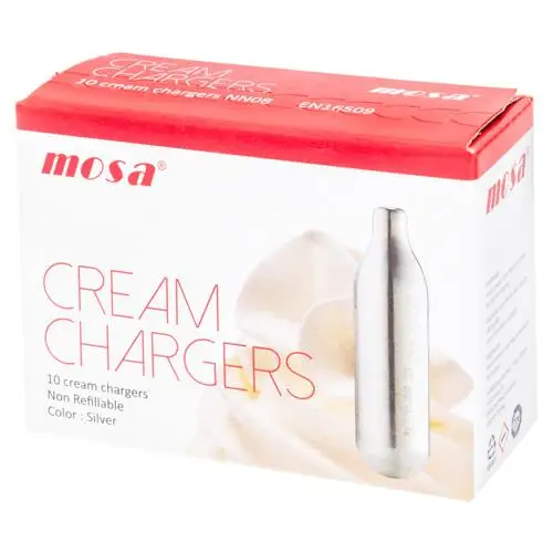 Nitrous Whipped Cream Chargers Mosa (8g, N2), Boxes of 10