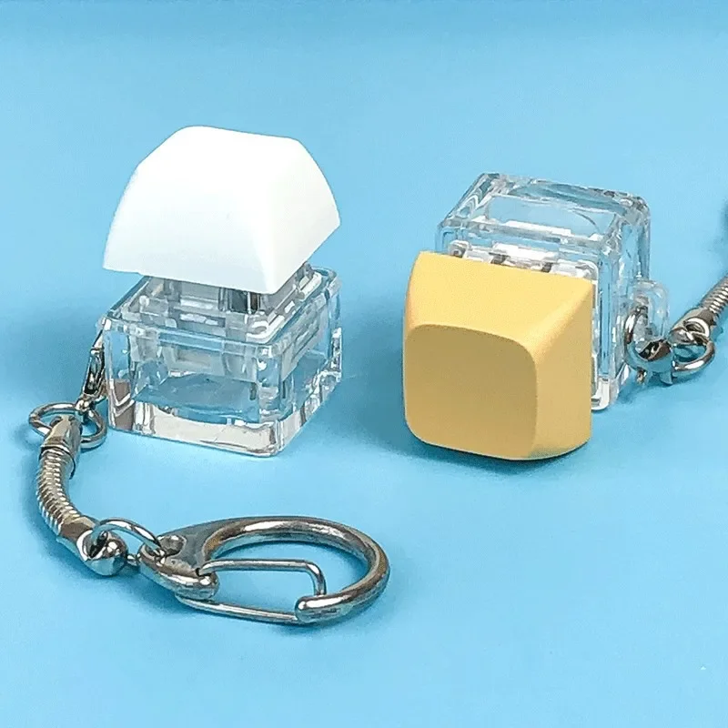 Decompression Keychain Mechanical Keyboard Button Keyring Fingertip Key Cap Pendant Toy Juguetes con teclas de teclado