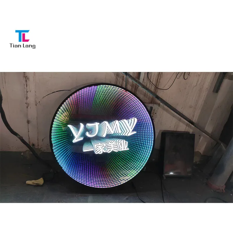 Factory Price Wall Sign 3D Led Neon Sign Infinity Mirror Light Infinity Mirror Box For Shop Bar Business Decoration