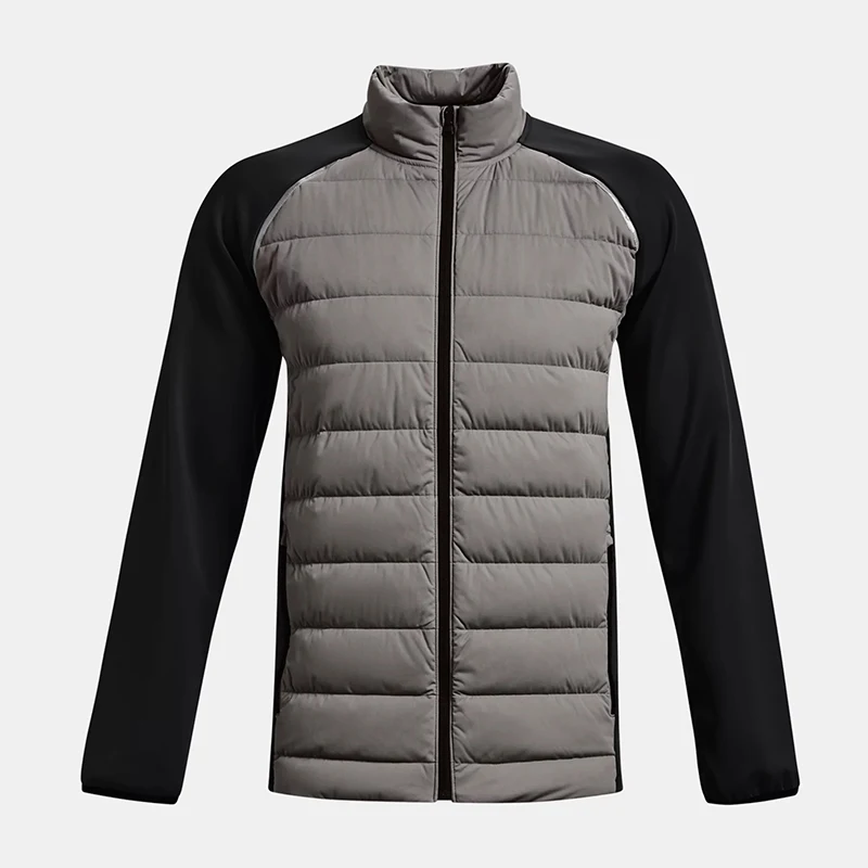 Golf Apparel Custom Patchwork Long-sleeves Stretch Down Golf Quilted Jacket for Men