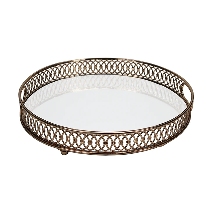 
home bedroom perfume jewelry display glass mirror cosmetic makeup perfume storage vanity mirror tray 