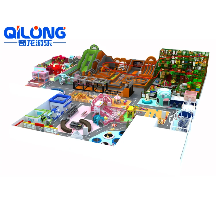 Professional New Design Skyrider Indoor Amusement Combination Inflatable Bungee Trampoline Arena, Indoor Trampoline Park