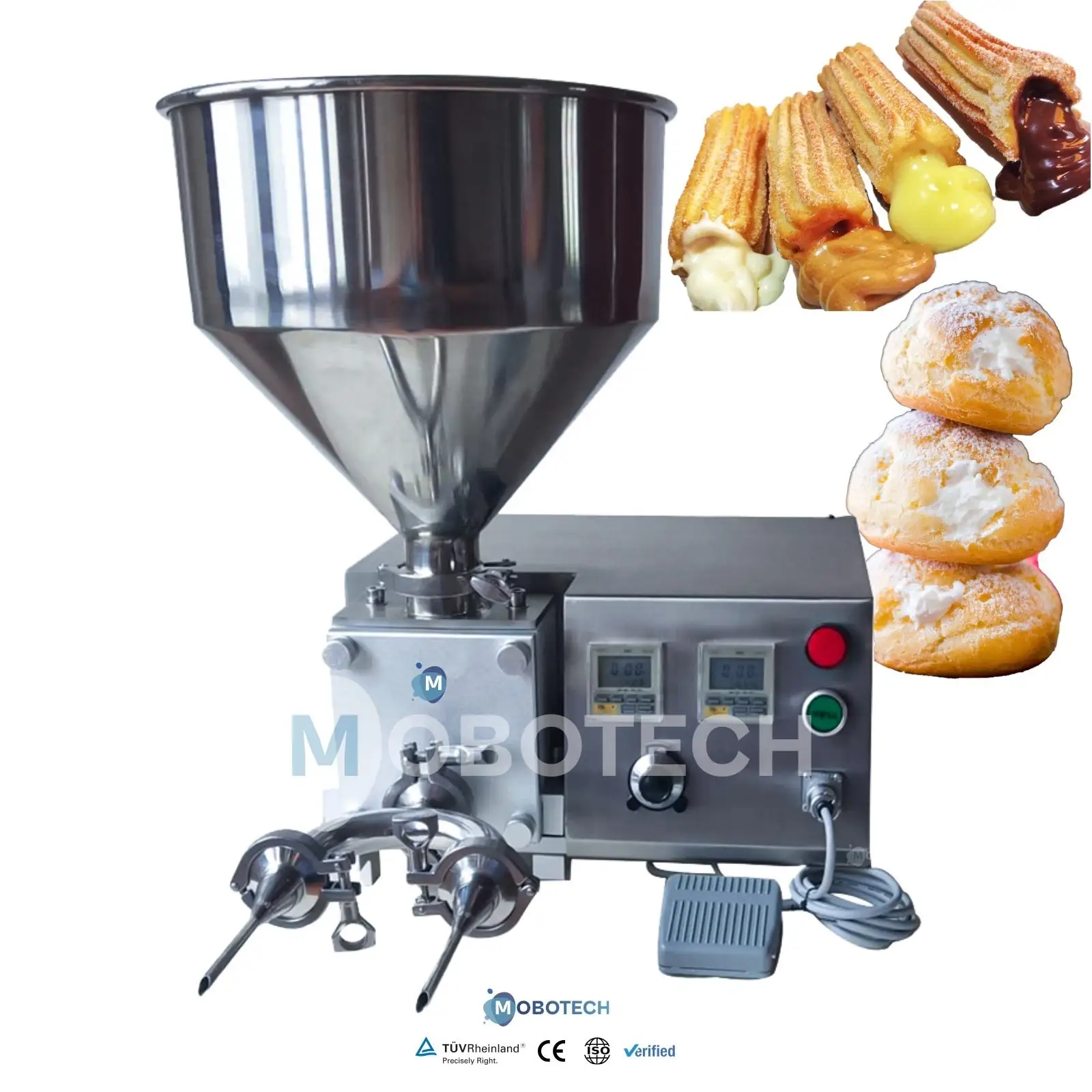 Paste cream filling making machine injecting nozzle changeable cream injector equipment