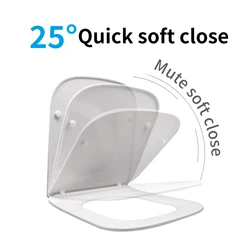ANGEL Hot Sale Removable Personalize Bathroom Slow Soft Close Square Toilet Seat Cover With Easy Clean Uf Wc Toilet Cover Seat