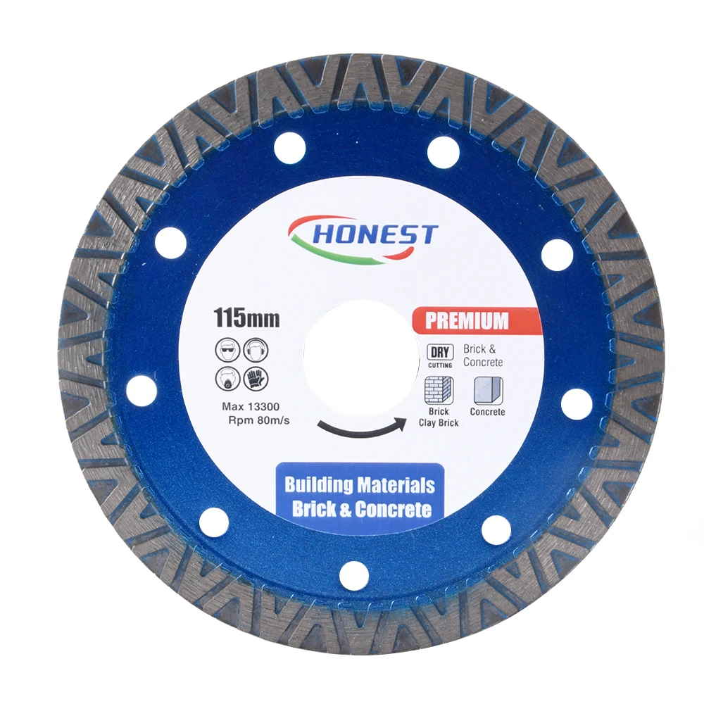China Manufacture Fast Cut 4.5 inch 115 mm Cold Press Sintered Continuous Rim Diamond Saw Blade For Concrete Granite Stone