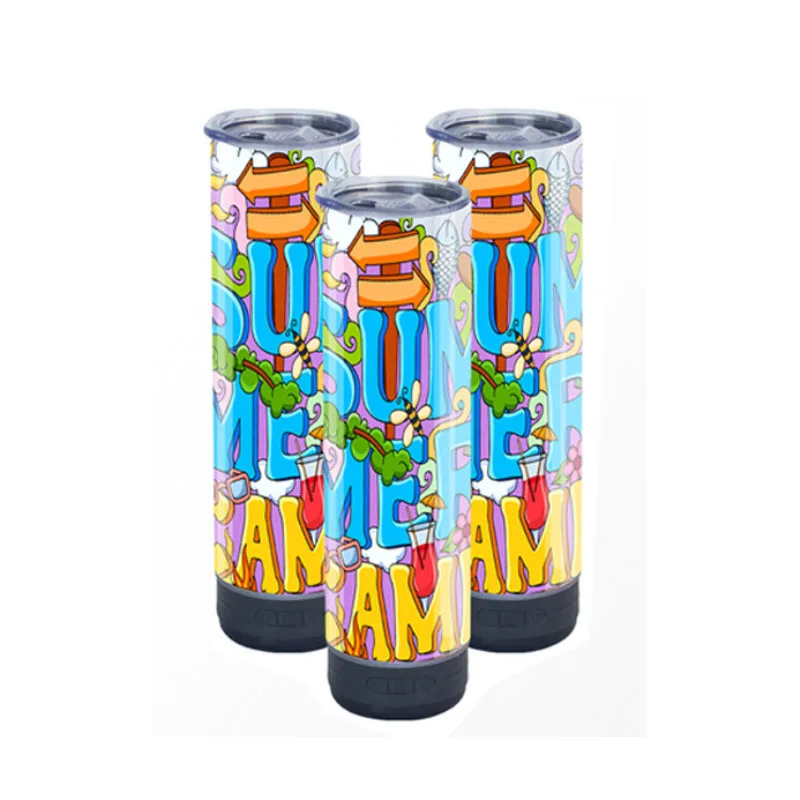 20oz Sublimation straight-tube Bluetooth speaker cup 304 stainless steel Portable thermos cup advertising water bottle with logo