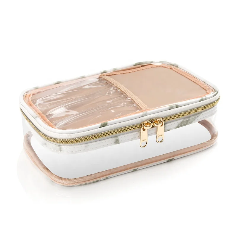 Прозрачная дорожная косметичка из ПВХ с логотипом на заказ, водонепроницаемая Сумочка для туалетных принадлежностей, косметичка на молнии