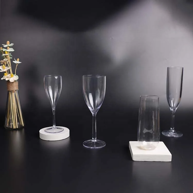 Good Quality Plastic Stemless Champagne Glasses Unbreakable Goblet Wine Glasses Plastic For Party Wedding