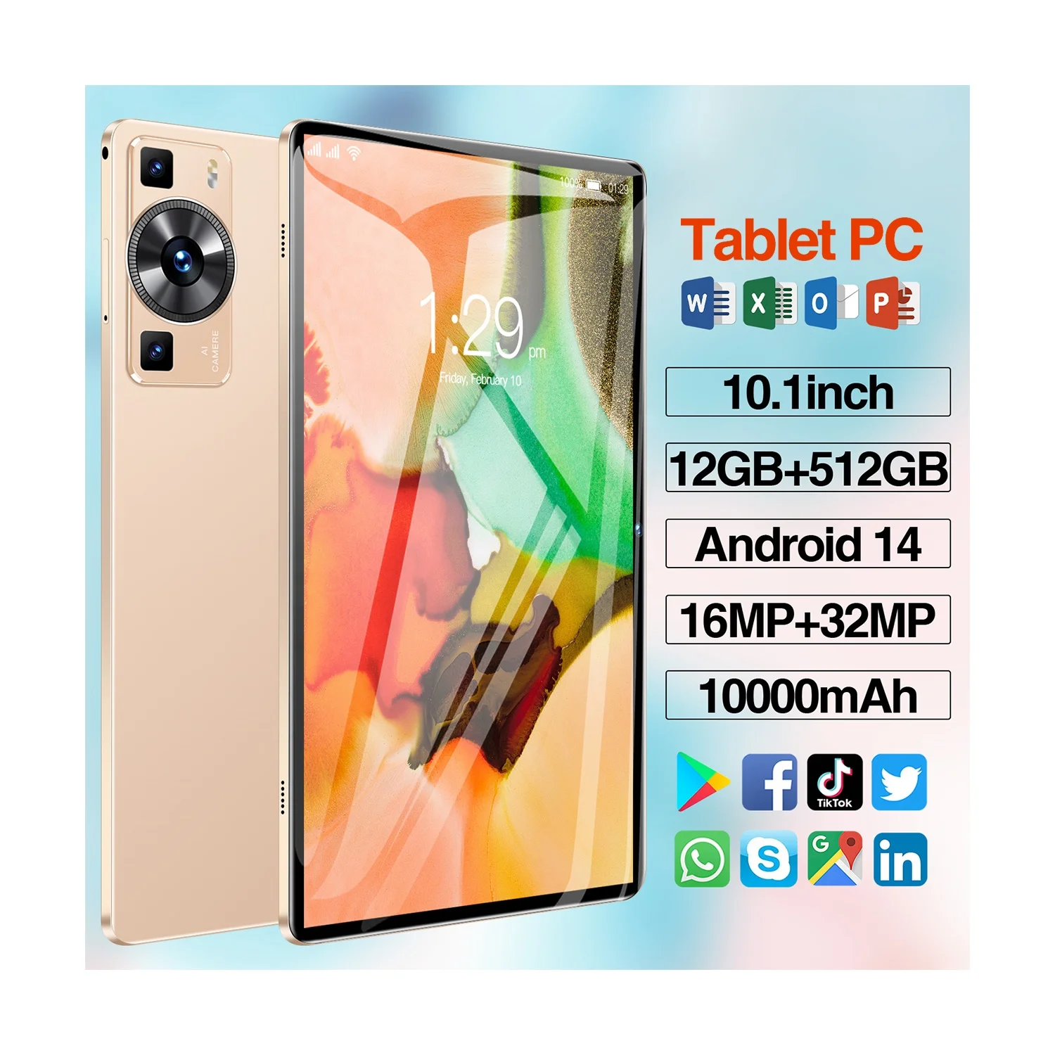 Оптовая Продажа 10,1 дюймов P60 Pro планшетный ПК 2 en 1 10000 мАч пользовательский планшетный ПК компьютер планшет