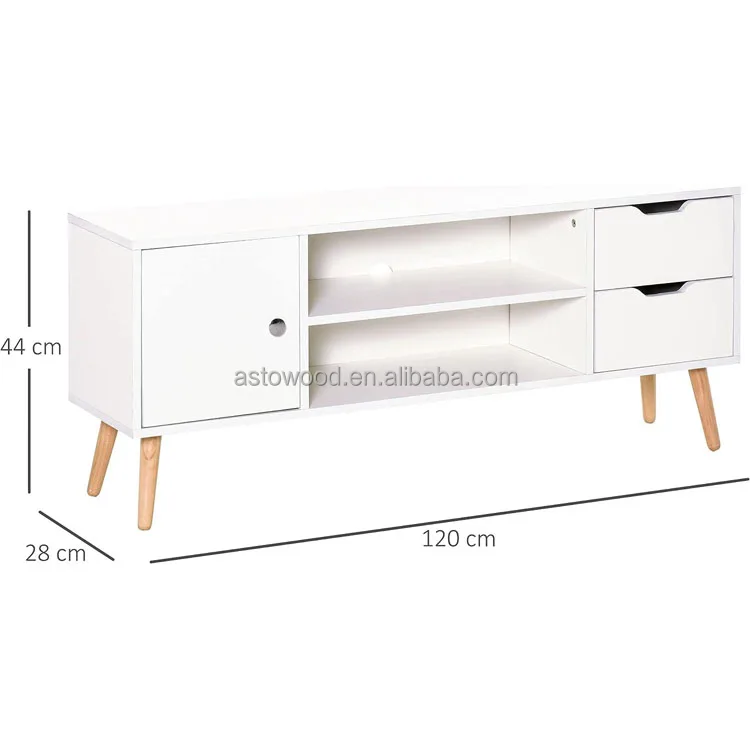 Modern TV Stand for TVs up to 50' Flat Screen, with Storage Shelf, Drawers, Home Entertainment Center, Living Room