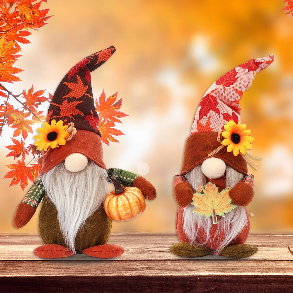 Plush Harvest Festival Thanks Giving Gnomes With Light For Autumn Elf Ornaments Festival Plush Decor Gifts Swedish Gnok