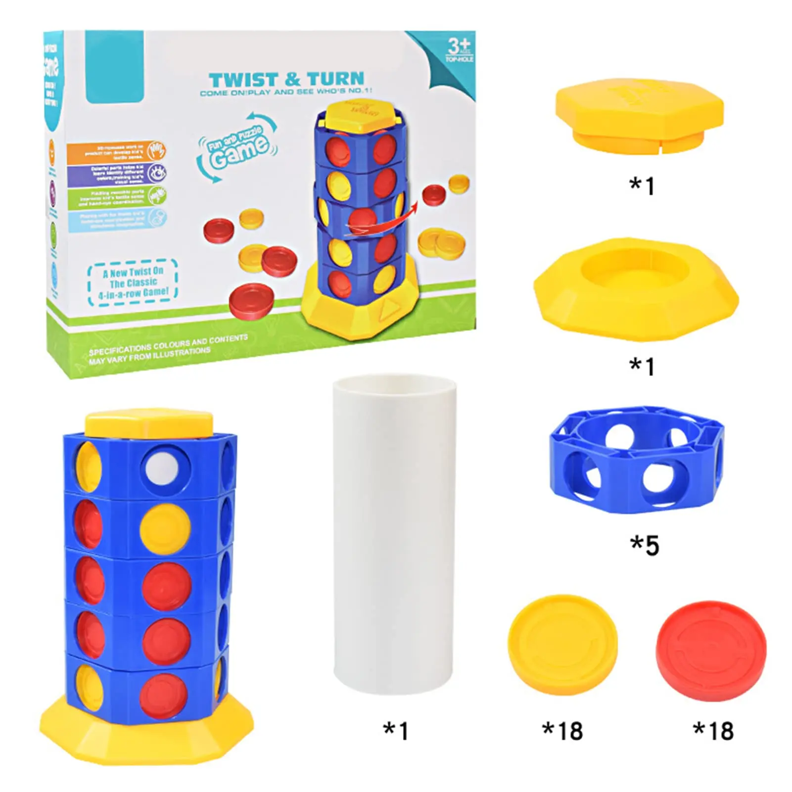 3d Rotation Connect 4 Game Line Up 4 Play Sets, Classic 4 in Line Game Kids Interactive Board Game