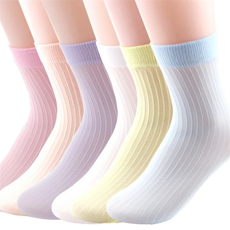 
Candy color nylon foot socks disposable socks for children 